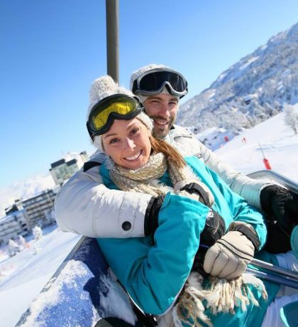 Skis aux pieds
