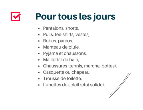 Check-list pour vos vacances à la mer