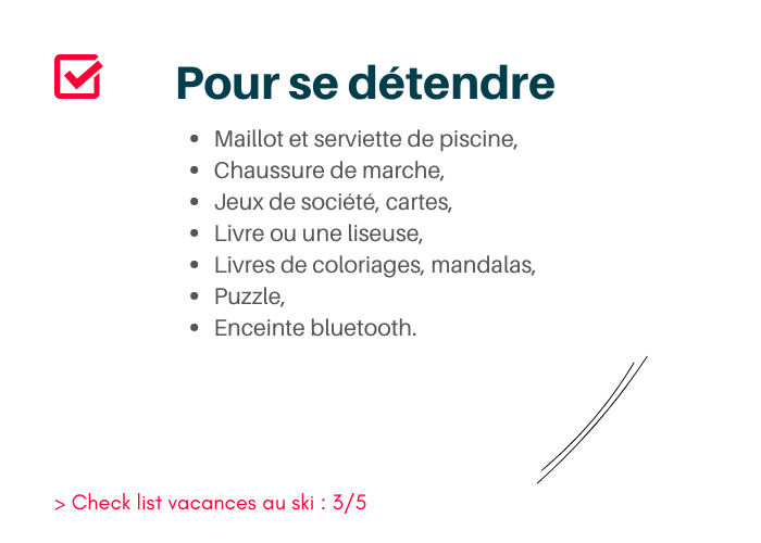 Liste pour vos vacances au ski : 3 sur 5