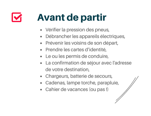 Check-list pour vos vacances à la mer
