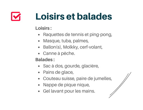 Check-list pour vos vacances à la mer | Parcours Vacances