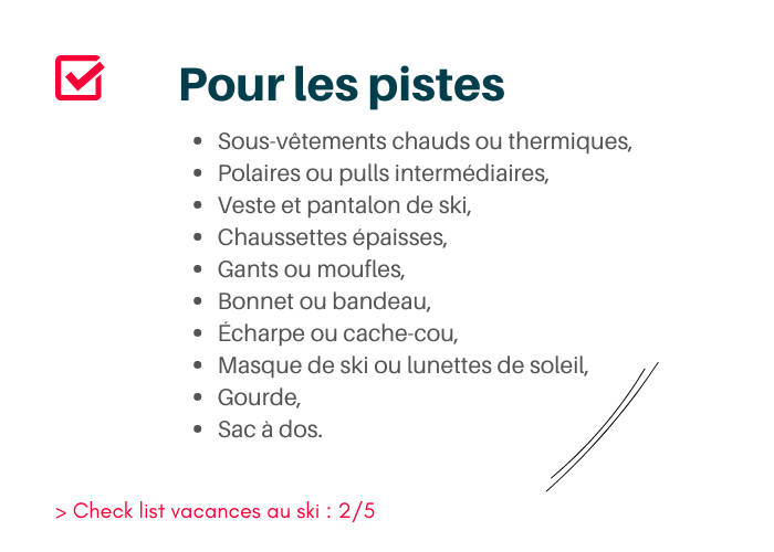 Liste pour vos vacances au ski : 2 sur 5
